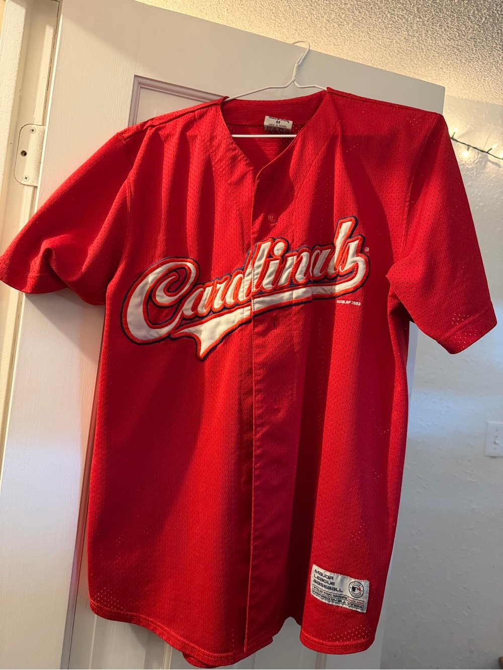 Cardinals Red Men's Button-Up Baseball Jersey